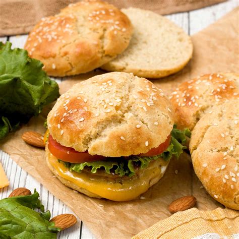 Almond Flour Hamburger Buns Gluten-Free (No Yeast)