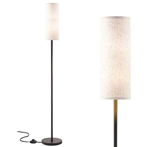 Minimalist White Linen Floor Lamp, Tall Slim Modern Lighting for ...