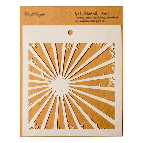 CrafTangles Art and Craft Stencil - Rays, 6x6 inch, Reusable, use for ...