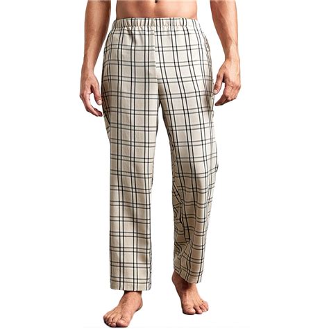 Men's Pajama Pant Plaid Classic Cotton Pajama Long Pants Lightweight ...