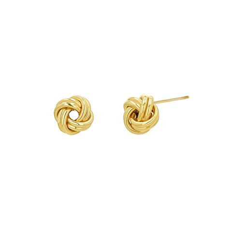14K Gold Love Knot Stud Earrings – Baby Gold