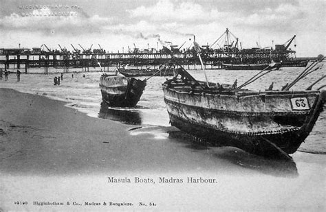 Masula Boats and Shipping - Madras (Chennai) Harbour - Old Indian Photos