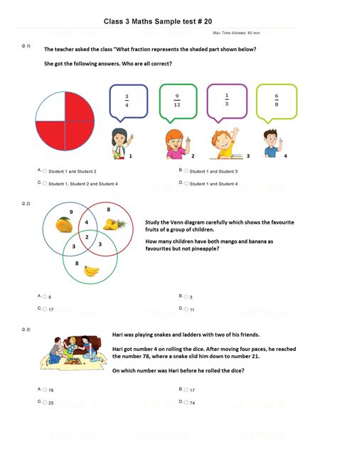 Class 3 Maths HOTS - PDF Worksheet 1 – Olympiad tester