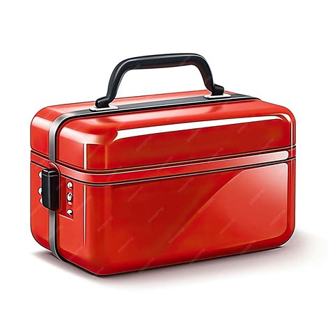 Premium Vector | Red color lunchbox isometric vector white background isol