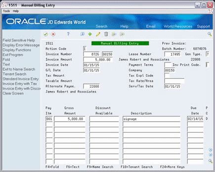 Manual Billing Entry