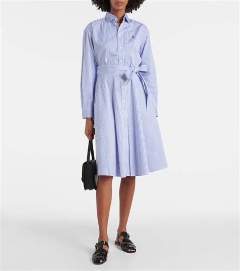 Striped cotton poplin shirt dress in multicoloured - Polo Ralph Lauren ...