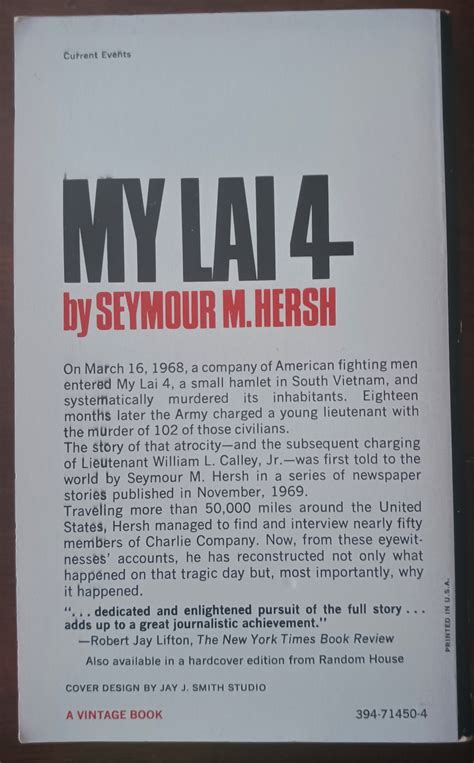 My Lai 4: A Report on the Massacre and Its Aftermath by Hersh, Seymour ...