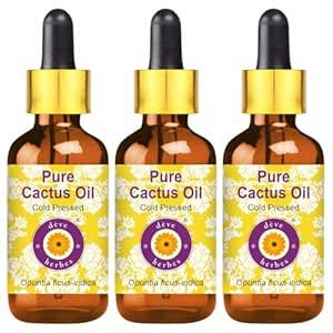 Deve Herbes Pure Cactus Oil (Opuntia ficus-indica) with Glass Dropper ...