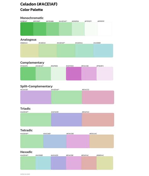 Celadon color palettes - colorxs.com