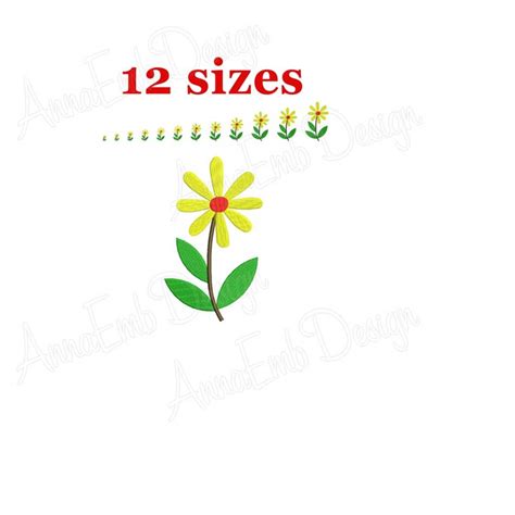 Flower Embroidery Design. Machine Embroidery Design. Mini fl - Inspire ...