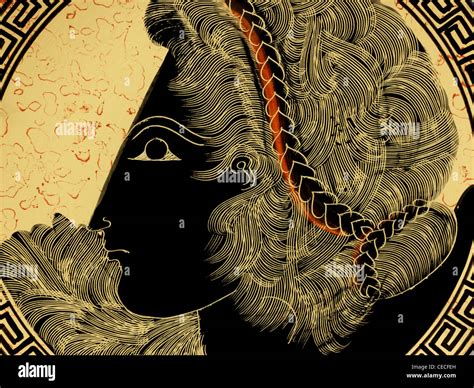 Greek Plate Depicting Erato A Greek Muse Of Lyric Poetry Stock Photo ...