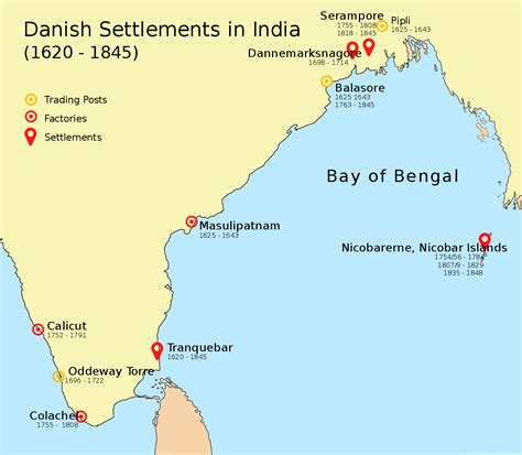 Map of Danish settlements/trading posts on the... - Maps on the Web