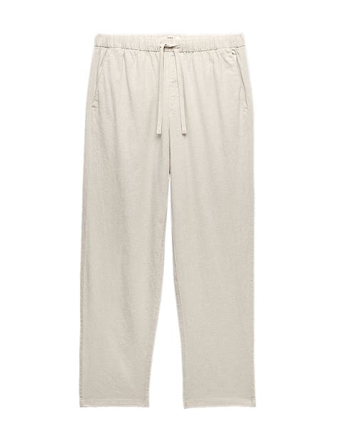 Buy Loose Fit Linen Blend Elasticated Waist Trousers at Marks & Spencer