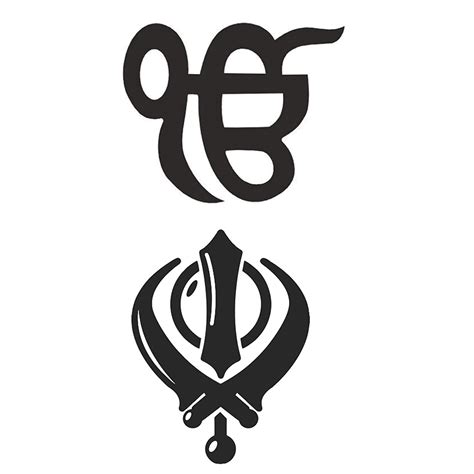 Khanda Onkar Sikh Symbol Tattoo Waterproof Male and Female Temporary ...