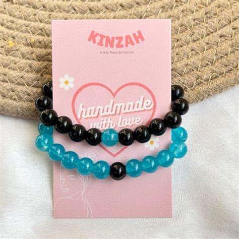 Couple Bracelets Set - Blue Black – Kinzah Fashion