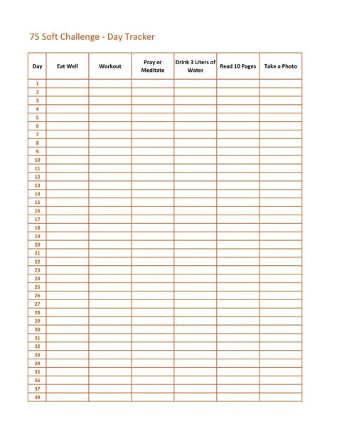 Free Printable 75 Hard Challenge Templates [PDF] Rules, Checklist