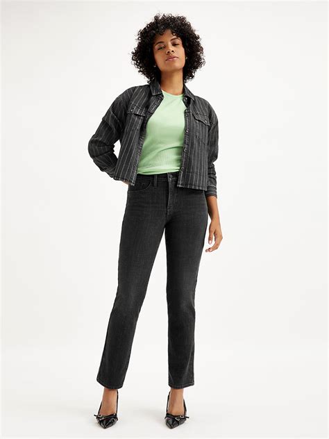 Women's 314 Black Straight Fit High Rise Jeans – Levis India Store