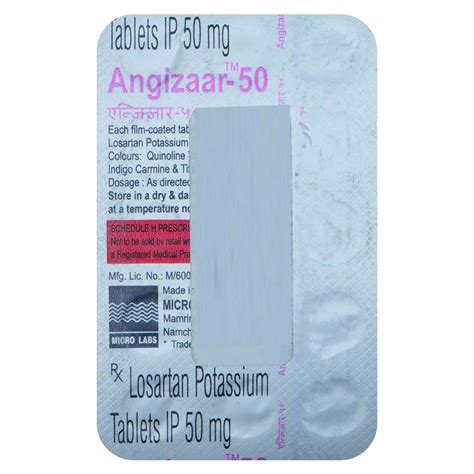 Angizaar-50 Tablet | Uses, Side Effects, Price | Apollo Pharmacy