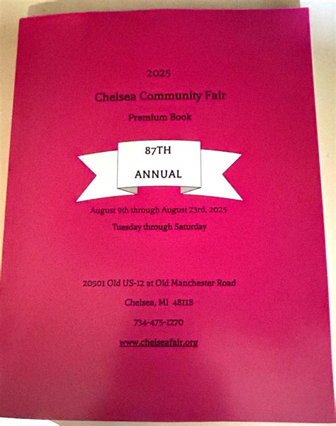 2025 Chelsea Community Fair: Get Your Chelsea Community Fair Books ...