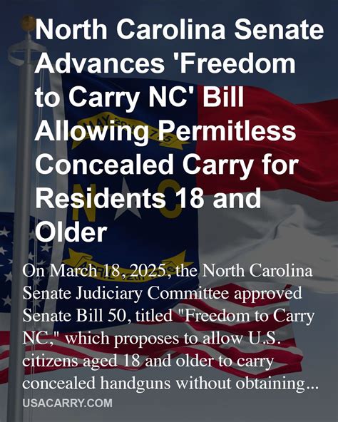 North Carolina Advances 'Freedom to Carry NC' Bill Allowing Permitless ...