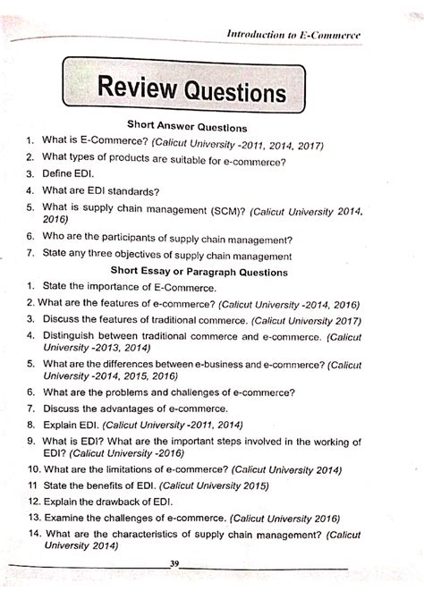 E-com Review Questions for Open Course - 5th Semester - Studocu