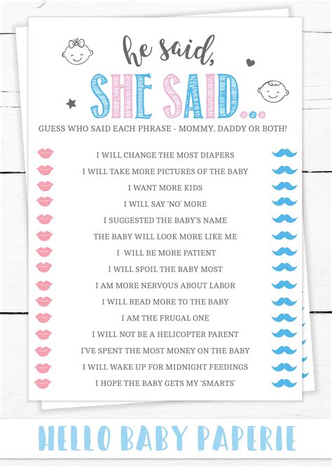 Printable Gender Reveal Games - Printable Board Games