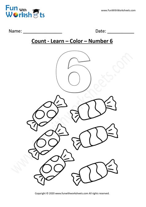 Number Learning Worksheets - 6 | Kindergarten math worksheets counting ...