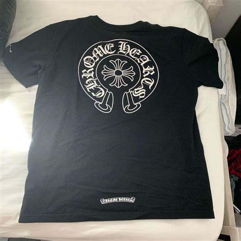 Chrome Hearts Men's Black and White T-shirt | Depop