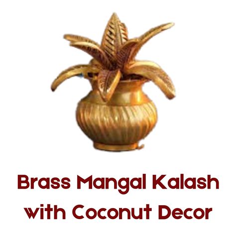 Brass Mangal Kalash with Coconut Decor – Spiritual Supplies