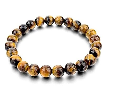 Buy DHYANARSH 8mm Certified Natural Tiger Eye Stone Beads Bracelets for ...
