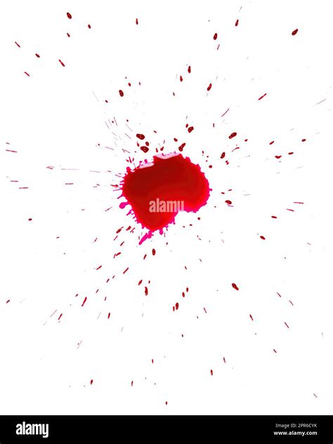 real paint splash watercolor spot overlay splattered red ink on white ...
