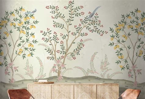 yellow blossom chinoiserie wallpaper – Myindianthings