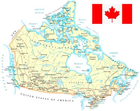 Map Of Canada Rivers And Lakes