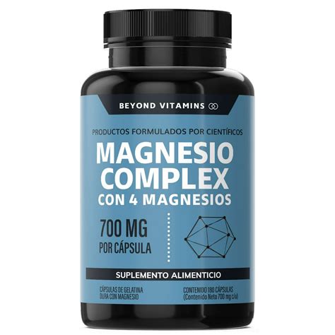 Magnesio Complex - Suplemento Alimenticio 700 mg Sin Rellenos - 180 cápsulas Beyond Vitamins 1 ...