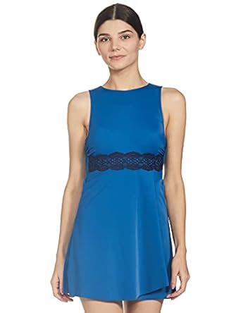Buy Amante Halter Back Swim Dress Deep Night Small at Amazon.in