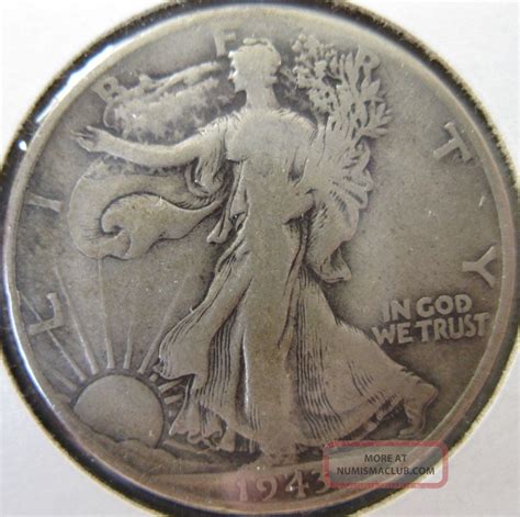 1943 D Walking Liberty Silver Half Dollar Coin.