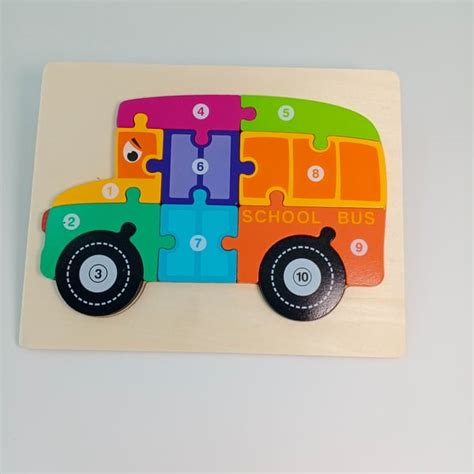 Wooden School bus puzzle - EKT2202 – SchoolWizardApp Pvt. Ltd.