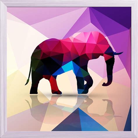 ArtzFolio Geometric Polygonal Elephant | Premium Canvas Painting for ...
