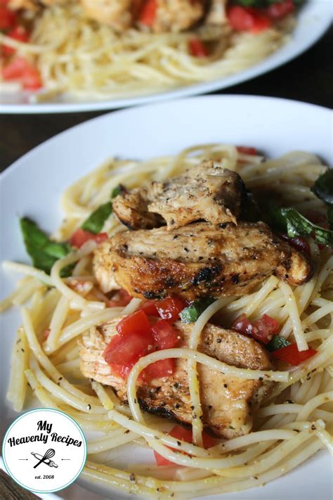Chicken Bruschetta Pasta + Video - My Heavenly Recipes