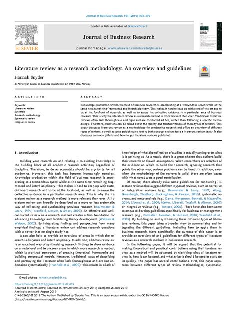 BI-Norwegian School of Business: Literature Review as a Research Method ...