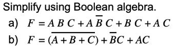 Image result for Simplify Using Boolean Algebra ABC ABC ABC ABC