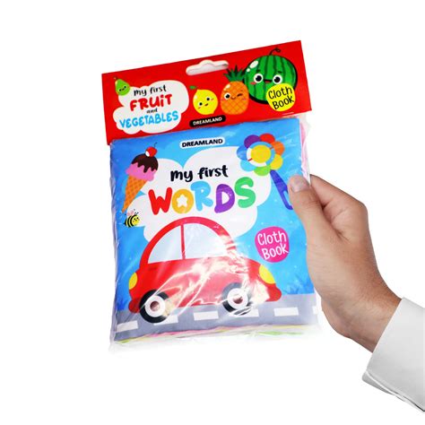 Baby My First Cloth Book First Words with Squeaker and Crinkle Paper,