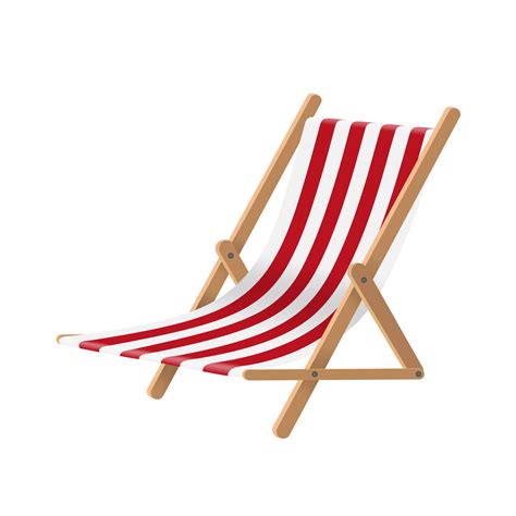 red and white striped beach chair or deck chair 17745073 PNG