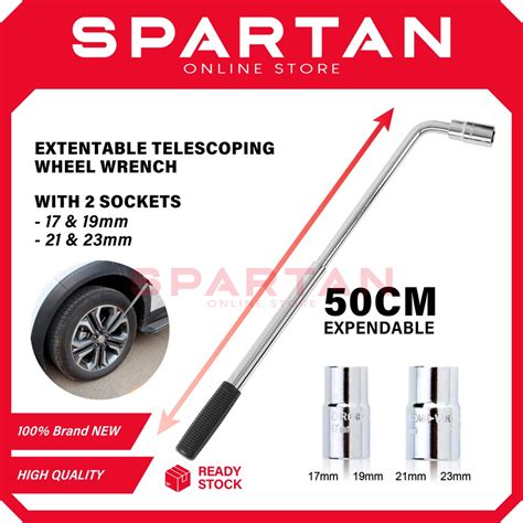 Universal Extendable Telescopic Wheel Wrench Lug Nut Wrench - 17,19,21,23mm For Car Van Brace ...