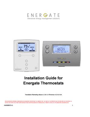 Fillable Online Installation Guide for Energate Thermostats Fax Email ...