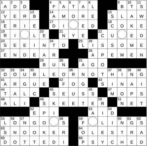 Seattle Times Nyt Crossword - Printable Crossword Puzzles