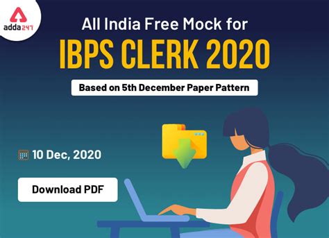 All India Mock Test for IBPS Clerk Prelims 2020- Download PDFs