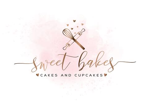 Pink and Rose Gold Bakery Logo Bakery Branding Kit Cake - Etsy