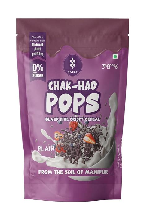 Taret Chak-Hao Pops | Black Rice Crispy Cereal 0% Added Sugar with ...