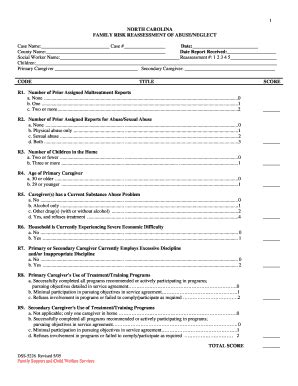 Fillable Online DSS-5226, NC Family Risk Reassessment of Abuse/Neglect ...